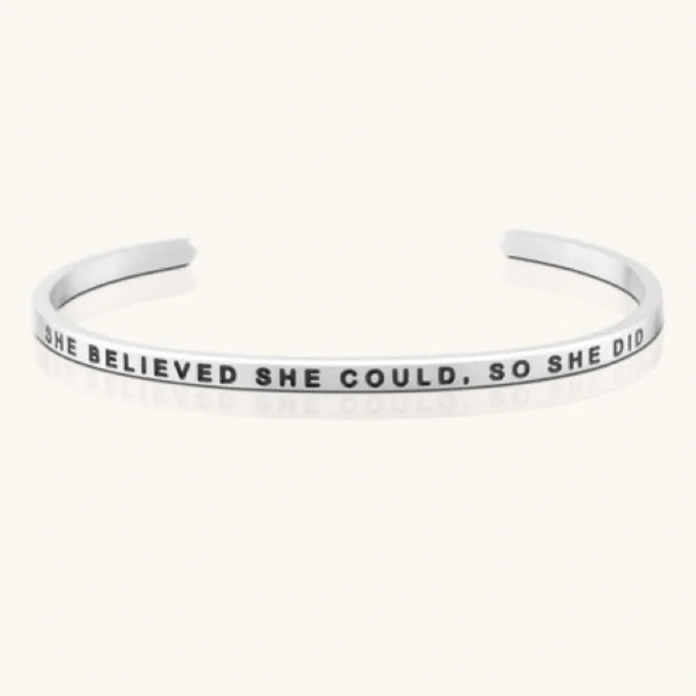 MantraBand She Believed She Could So She Did Bracelet Stainless Steel
